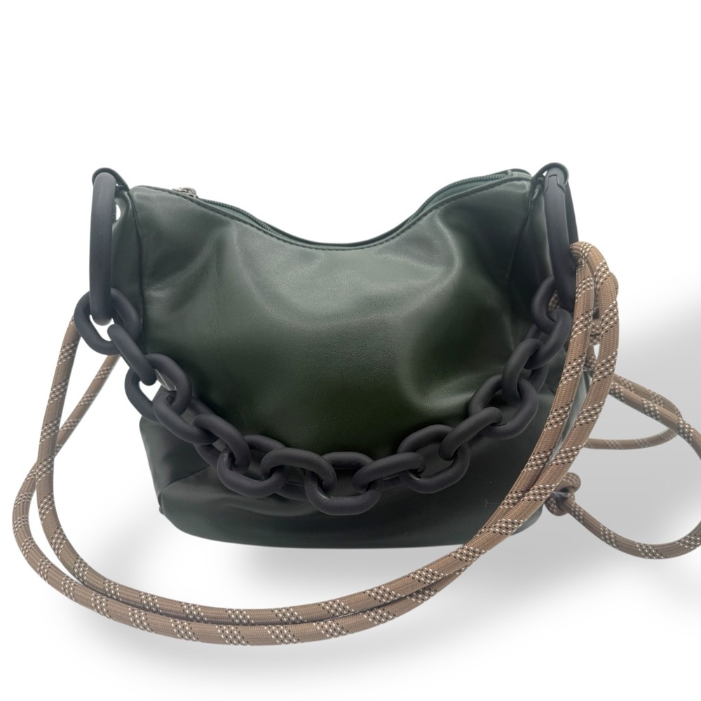 Chinese Laundry Slouch Hobo Purse Gorpcore Rope Chain Matte Cord And Chain Bag